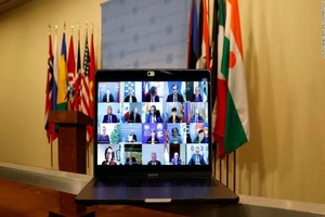 Hội đồng Bảo an Liên Hợp Quốc họp trực tuyến bàn về cuộc xung đột Israel - Hamas. Ảnh: CNN