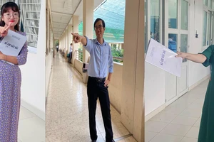 Thầy cô tham gia kiểu chụp ảnh này sẽ tạo dáng đang “phạt” hoặc “bắt quả tang học sinh”. Ảnh: CHỤP MÀN HÌNH.