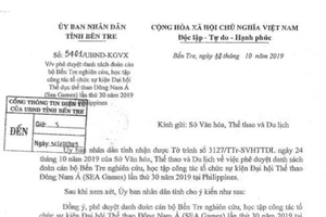 Bến Tre nói về việc cử cán bộ đi học tập tổ chức SEA Games