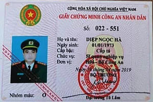 Thẻ công an giả Điệp Ngọc Hà mua qua mạng