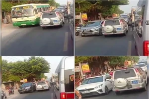 Tài xế xe biển xanh đi ngược chiều ở An Giang bị phạt 4 triệu