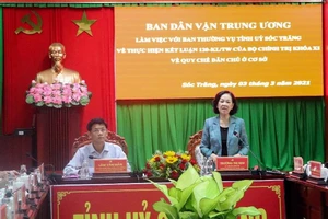 Trưởng Ban Dân vận Trung ương làm việc với Tỉnh ủy Sóc Trăng
