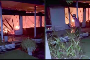 Kiên Giang: Cháy hội trường Thành ủy TP Hà Tiên nghi do chập điện