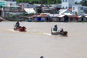 Xuồng đuôi tôm không phép tấp nập đưa khách vượt sông Cần Thơ 