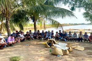 Bắt giữ 31 người đá gà ăn tiền ở khu đất trống trong vuông tôm