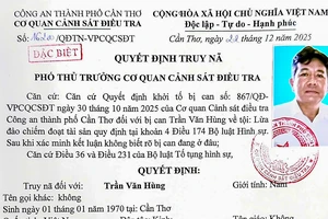 Công an TP Cần Thơ truy nã bị can Trần Văn Hùng