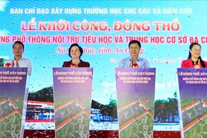 Phó Thủ tướng Phạm Thị Thanh Trà dự lễ khởi công trường phổ thông nội trú liên cấp ở An Giang