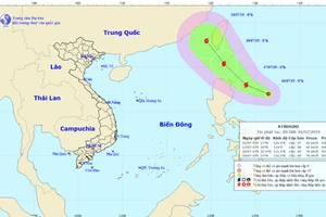 Áp thấp nhiệt đới có thể mạnh lên thành bão gần biển Đông 