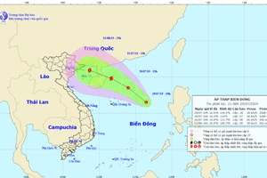Vùng áp thấp đang xuất hiện trên biển Đông