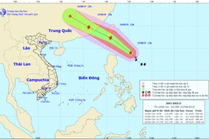 Bão Bailu giật cấp 12 đang ở gần biển Đông