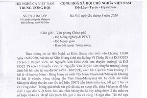 Hội Nghề cá phản đối phía Malaysia bắn chết ngư dân Việt Nam