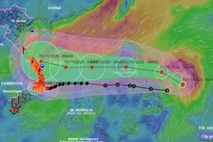 Bão số 13 giật cấp 15 có tên quốc tế Vamco đang vào Biển Đông