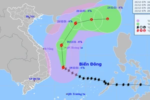 Bão số 9 giật trên cấp 17 cách Bình Định - Phú Yên khoảng 230km