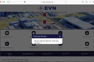 Người dân cần cảnh giác với trang web giả mạo EVN