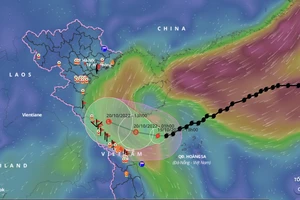 Bão số 6 đang ở trên vùng biển Quảng Trị - Quảng Ngãi
