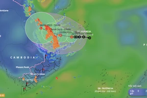 Dự báo vị trí và đường đi của áp thấp nhiệt đới. Ảnh: VNDMS