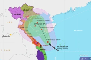 Bão số 5 đang trên vùng biển Quảng Trị - Quảng Nam
