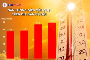 Nắng nóng gay gắt, tiêu thụ điện lập kỷ lục mới