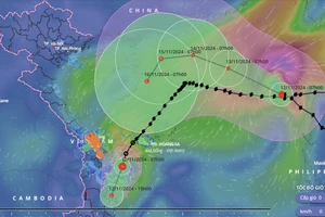 Áp thấp nhiệt đới đang ở vùng biển Quảng Nam - Bình Định