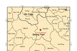 Quảng Ngãi xảy ra nhiều trận động đất
