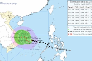 Bão số 15 vẫn loanh quanh ở giữa Biển Đông