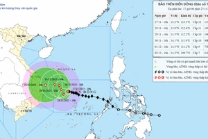 Bão số 15 đang duy trì sức gió mạnh 118-133 km/h