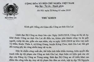 Phá án nhanh, Gia Lai được Bộ Công an khen 