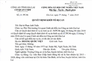 Trưởng Công an xã tiếp tay làm giấy giả bị khởi tố