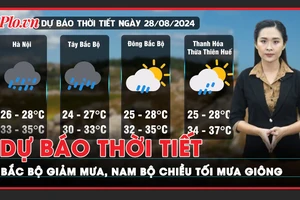 Dự báo thời tiết 28-8: Bắc Bộ giảm mưa, Nam Bộ và Tây Nguyên chiều tối mưa to đến rất to 