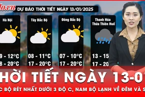 Dự báo thời tiết ngày 13-01: Bắc Bộ rét nhất dưới 3 độ C, Nam Bộ lạnh về đêm và sáng