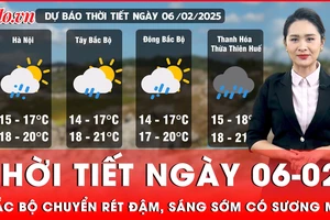 Thời tiết ngày 06-02: Miền Bắc trời chuyển rét đậm, rét hại, sáng sớm có sương mù