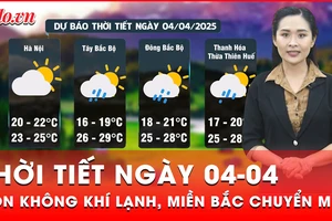 Dự báo thời tiết ngày 04-04: Không khí lạnh trở lại, miền Bắc có mưa rào và giông