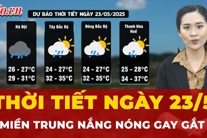 Dự báo thời tiết ngày 23-5: Miền Bắc mưa dông mạnh, miền Trung nắng nóng 