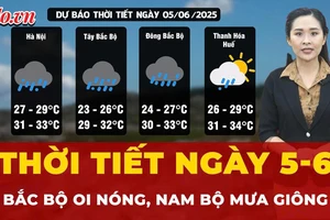 Dự báo thời tiết ngày 5-6: Miền Bắc oi nóng, Nam Bộ tiếp tục có mưa dông chiều tối