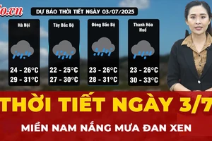 Dự báo thời tiết ngày 3-7: Miền Bắc mưa lớn, miền Nam nắng gián đoạn kèm mưa rào chiều tối