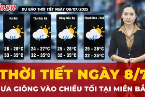 Dự báo thời tiết ngày 8-7: Miền Bắc nắng ráo ban ngày, mưa giông xuất hiện về chiều tối và đêm