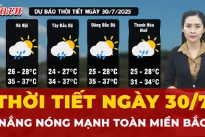 Dự báo thời tiết ngày 30-7: Nắng nóng mạnh toàn miền Bắc, Nam Bộ mưa to cục bộ