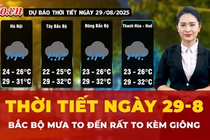 Dự báo thời tiết 29-8: Bắc Bộ mưa to đến rất to kèm giông