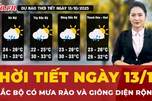 Dự báo thời tiết ngày 13-10: Bắc Bộ có mưa rào và giông diện rộng