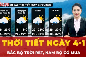 Dự báo thời tiết ngày 4-1: Bắc Bộ trời rét, Nam Bộ có mưa vài nơi
