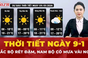 Dự báo thời tiết ngày 9-1: Bắc Bộ rét đậm, Nam Bộ có mưa vài nơi 