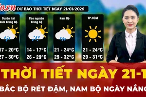 Dự báo thời tiết ngày 21-1: Bắc Bộ rét đậm, Nam Bộ ngày nắng