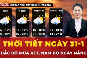Dự báo thời tiết ngày 31-1: Bắc Bộ mưa rét, Nam Bộ ngày nắng