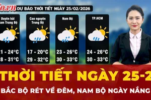 Dự báo thời tiết ngày 25-2: Bắc Bộ rét về đêm, Nam Bộ ngày nắng