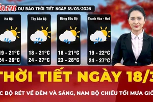 Dự báo thời tiết ngày 18-3: Bắc Bộ rét về đêm và sáng, Nam Bộ chiều tối mưa giông