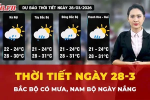 Dự báo thời tiết ngày 28-3: Bắc Bộ nhiều nơi có mưa, Nam Bộ ngày nắng