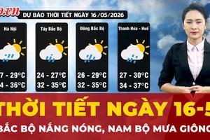 Dự báo thời tiết ngày 16-5: Bắc Bộ nóng gay gắt, Nam Bộ nắng mưa giông rải rác