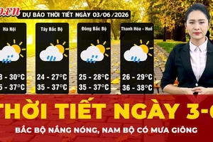 Dự báo thời tiết ngày 3-6: Bắc Bộ nắng nóng, Nam Bộ chiều tối mưa giông