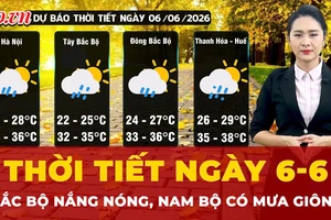 Dự báo thời tiết ngày 6-6: Bắc Bộ nắng nóng, Nam Bộ chiều tối mưa giông