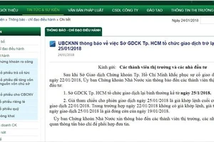 Sàn chứng khoán TP.HCM hoạt động lại vào ngày 25-1